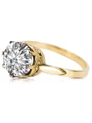 Ring Vintage craft Zircon 14K Yellow gold vrc366y